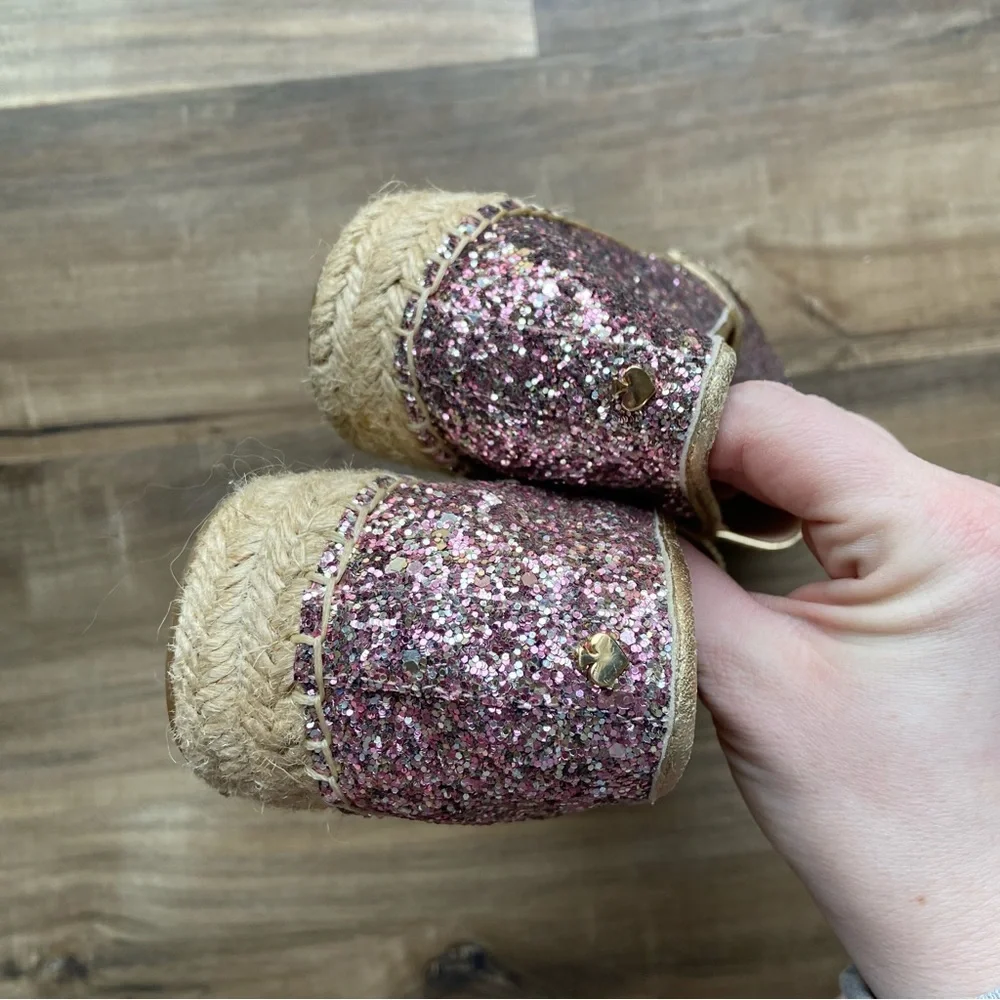 Kate Spade glitter pink espadrilles